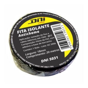 DNI5031 – Fita Isolante em PVC Antichama – Preta – 20m